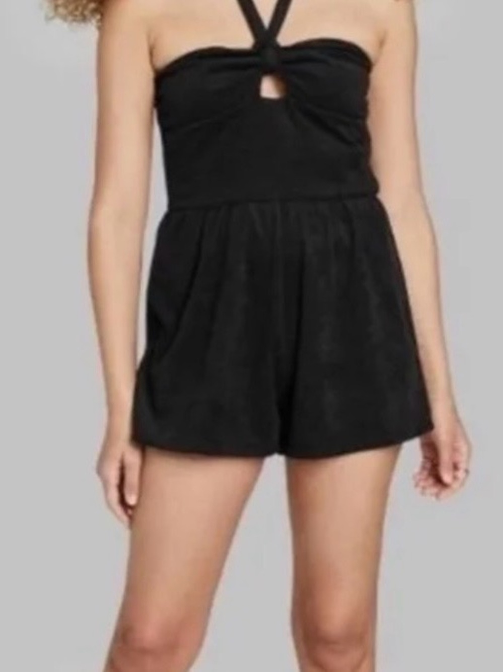 wild fable Black Terry Cloth romper M